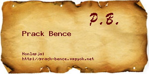 Prack Bence névjegykártya
